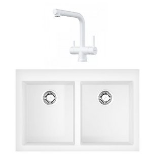 Omoikiri (мойка BOSEN 80-2-WH + смеситель TAKAMATSU-S PW) фото в Челябинске