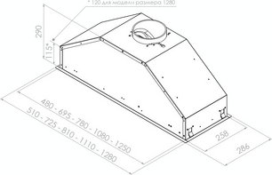 Встраиваемая вытяжка Pando GTI/510 NEGRO V.1050 ECO SEC PLUS фото 2 в Челябинске