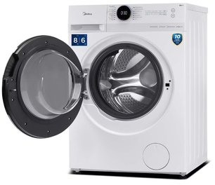 Стиральная машина с функцией сушки Мидеа MF200D80WBS/W-RU фото 2 в Челябинске Стиральная машина с функцией сушки Midea MF200D80WBS/W-RU фото 2 в Челябинске