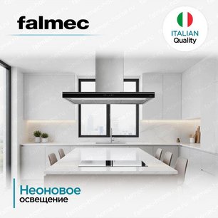 Вытяжка Falmec Luce 90 Glass Black wall фото 4 в Челябинске