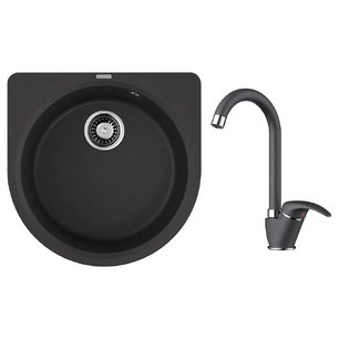 Omoikiri (мойка Akegata 51 BL + смеситель UMI BL) фото в Челябинске