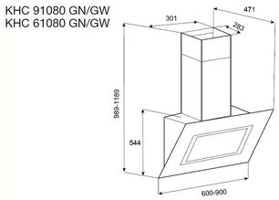 Вытяжка Кертинг KHC 91080 GW фото 3 в Челябинске Вытяжка Korting KHC 91080 GW фото 3 в Челябинске
