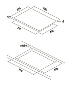 Варочная панель FALMEC PIANO INDUZIONE (78 Х 52) фото 2 в Челябинске