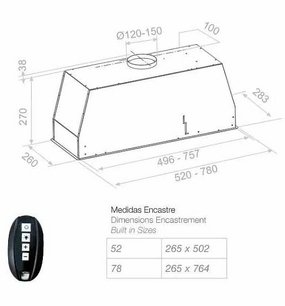 Встраиваемая вытяжка Pando NEO/52 INOX V. 830 SEC фото 2 в Челябинске