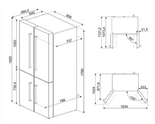 Холодильник Смег FQ60X2PE1 фото 3 в Челябинске Холодильник Smeg FQ60X2PE1 фото 3 в Челябинске