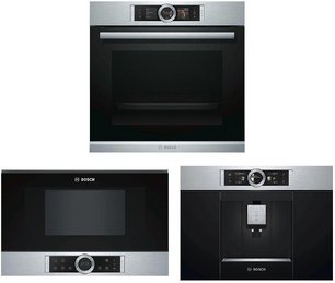 Bosch (духовой шкаф HSG636BS1 + кофемашина CTL636ES1 + микроволновая печь BFR634GS1) фото в Челябинске