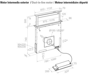 Встраиваемая в столешницу вытяжка Пандо E-320/90 INOX CT V.1200 фото 3 в Челябинске Встраиваемая в столешницу вытяжка Pando E-320/90 INOX CT V.1200 фото 3 в Челябинске