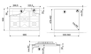 Варочная панель Smeg SR975BGH фото 4 в Челябинске
