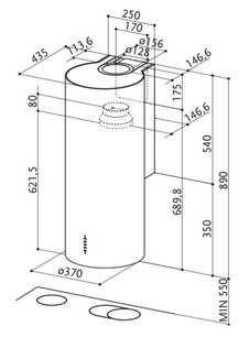 Вытяжка Фабер CYLINDRA/2 EV8 2EL XH890 фото 4 в Челябинске Вытяжка Faber CYLINDRA/2 EV8 2EL XH890 фото 4 в Челябинске