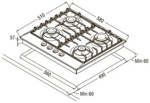 Варочная панель Schaub Lorenz	SLK GB6526 фото 4 в Челябинске
