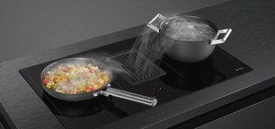 Индукционная варочная панель со встроенной вытяжкой Smeg HOBD482D фото 3 в Челябинске