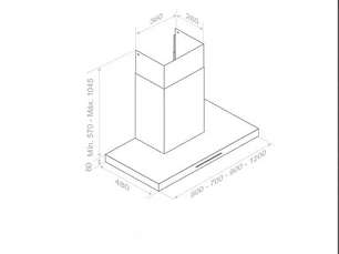 Встраиваемая вытяжка Pando P-825/60 INOX V.850 SEC фото 2 в Челябинске