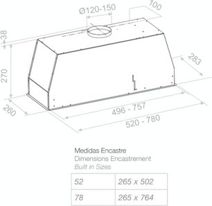 Встраиваемая вытяжка Pando NEO/78 INOX V. 830 SEC фото 2 в Челябинске