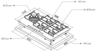 Варочная панель Pando PGA-4490 фото 3 в Челябинске