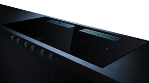 Индукционная варочная поверхность с вытяжкой Kuppersbusch с чёрными ручками KMI 12850.0 SR-S Stainless steel фото 3 в Челябинске