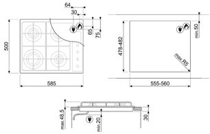 Варочная панель Smeg S64SB фото 2 в Челябинске