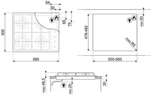 Варочная панель Smeg S64SN фото 2 в Челябинске