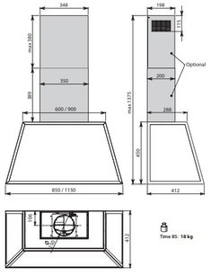 Вытяжка Фалмек TIME 115 pewter фото 3 в Челябинске Вытяжка Falmec TIME 115 pewter фото 3 в Челябинске