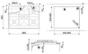 Варочная панель Smeg SRV876AVOGH2 фото 4 в Челябинске