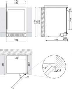 Встраиваемый винный шкаф Pando PVMB 60-46CRR фото 2 в Челябинске