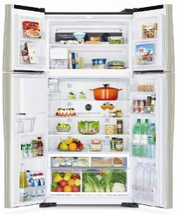 Холодильник Хитачи R-W722FPU1X GBK черное стекло фото 2 в Челябинске Холодильник Hitachi R-W722FPU1X GBK черное стекло фото 2 в Челябинске