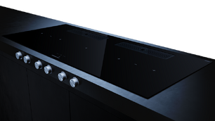 Индукционная варочная поверхность с вытяжкой Kuppersbusch KMI 12850.0 SR-E Black Chrome фото 3 в Челябинске