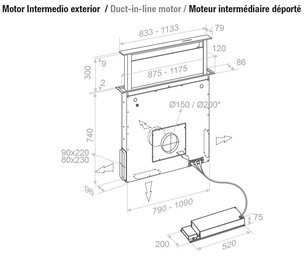 Встраиваемая в столешницу вытяжка Пандо E-320/90 INOX V.950 SEC фото 4 в Челябинске Встраиваемая в столешницу вытяжка Pando E-320/90 INOX V.950 SEC фото 4 в Челябинске