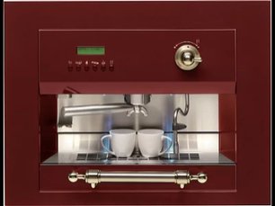 Встраиваемая кофемашина Илве ES-645C Burgundy (ручки латунь) фото в Челябинске Встраиваемая кофемашина Ilve ES-645C Burgundy (ручки латунь) фото в Челябинске