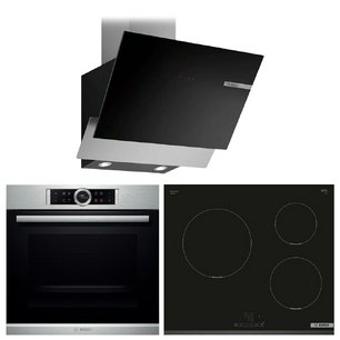 Bosch (варочная панель PUC631BB5E + духовой шкаф HBG 634BS1 + вытяжка DWK66AJ60T) фото в Челябинске Bosch (варочная панель PUC631BB5E + духовой шкаф HBG 634BS1 + вытяжка DWK66AJ60T) фото в Челябинске