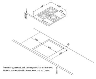Газовая стеклянная варочная панель Korting HGG 4825 CTN фото 4 в Челябинске