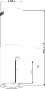 Вытяжка Korting KHA 35808 DN Cylinder фото 2 в Челябинске
