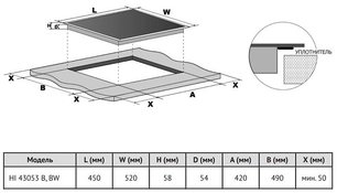 Индукционная варочная панель Korting HI 43053 BW фото 4 в Челябинске