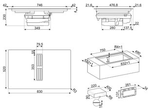 Варочная панель со встроенной вытяжкой Smeg HOBD482D2 фото 2 в Челябинске