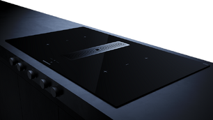 Индукционная варочная поверхность с вытяжкой Kuppersbusch KMI 9850.1 SR-E Black Chrome фото 3 в Челябинске