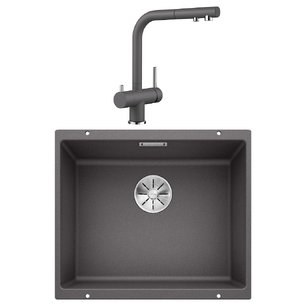 Blanco (мойка SUBLINE 500-U SILGRANIT + FONTAS-S II SILGRANIT темная скала) фото в Челябинске