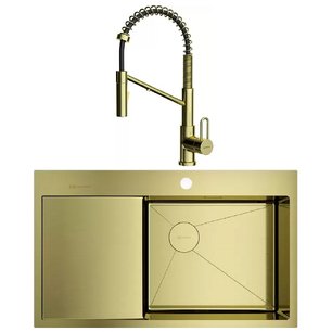 Omoikiri (мойка AKISAME 86 SIDE LG-R + смеситель MIKAWA 2 PLUS-SB LG) фото в Челябинске