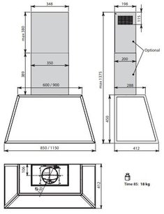 Вытяжка Фалмек TIME 115 INOX фото 3 в Челябинске Вытяжка Falmec TIME 115 INOX фото 3 в Челябинске