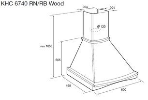 Вытяжка Кертинг KHC 6740 RB Wood фото 2 в Челябинске Вытяжка Korting KHC 6740 RB Wood фото 2 в Челябинске