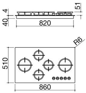 Газовая варочная панель Barazza 1PMDM95 фото 3 в Челябинске