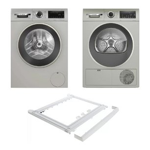Bosch Serie 4 (стиральная машина WGA2440XME + сушильная машина WQG1420XME + монтажный элемент WTZ20410) фото в Челябинске Bosch Serie 4 (стиральная машина WGA2440XME + сушильная машина WQG1420XME + монтажный элемент WTZ20410) фото в Челябинске
