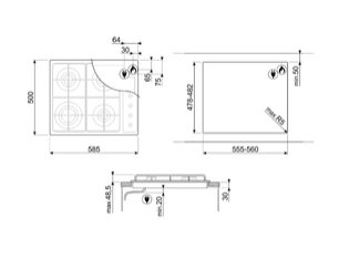 Варочная панель Smeg S64S фото 2 в Челябинске