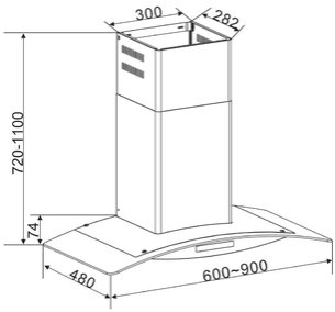 Вытяжка Кертинг KHC 9672 X фото 2 в Челябинске Вытяжка Korting KHC 9672 X фото 2 в Челябинске