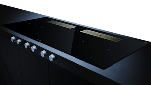 Индукционная варочная поверхность с вытяжкой Kuppersbusch KMI 12850.0 SR-E Gold фото 3 в Челябинске