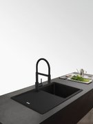 Смеситель Franke Lina Semi-pro с выдвижным шлангом черный матовый фото 4 в Челябинске