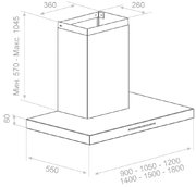 Вытяжка Pando P-861/90 IX V.1050 ECO SEC PLUS фото 2 в Челябинске