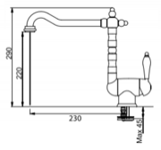 Смеситель Franke Old England бронза (для установки перед окном) фото 3 в Челябинске