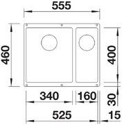 Мойка BLANCO SUBLINE 340/160-U Silgranit кофе, чаша слева фото 2 в Челябинске