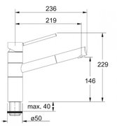 Смеситель Franke Landy 350 выдвижной шланг хром/бежевый фото 2 в Челябинске