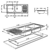 Мойка Smeg LX116D-2 фото 3 в Челябинске