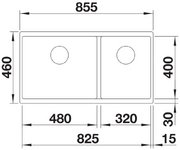 Мойка BLANCO SUBLINE 480/320-U Silgranit белый фото 3 в Челябинске
